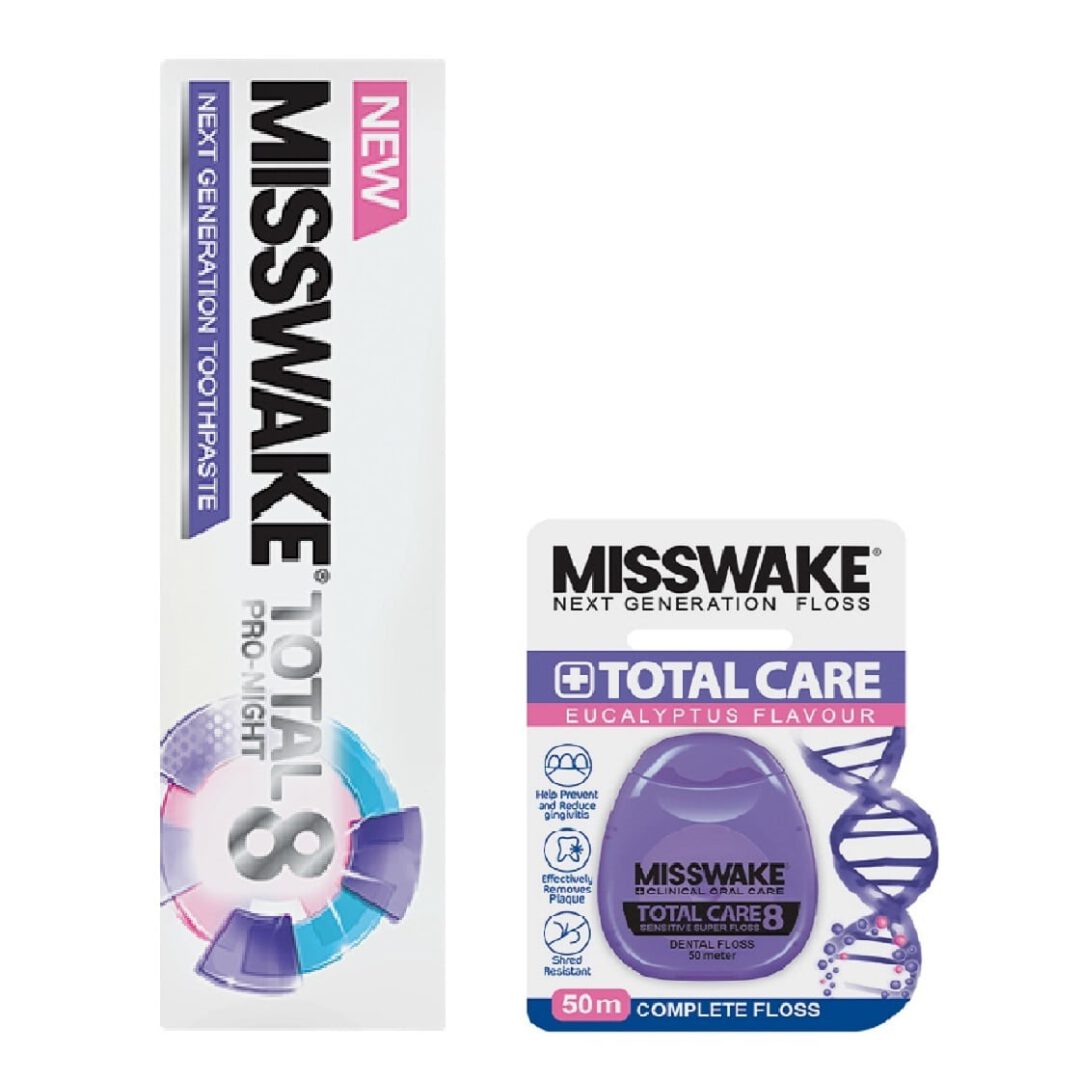 misswake toothpaste total8dental floss total care8