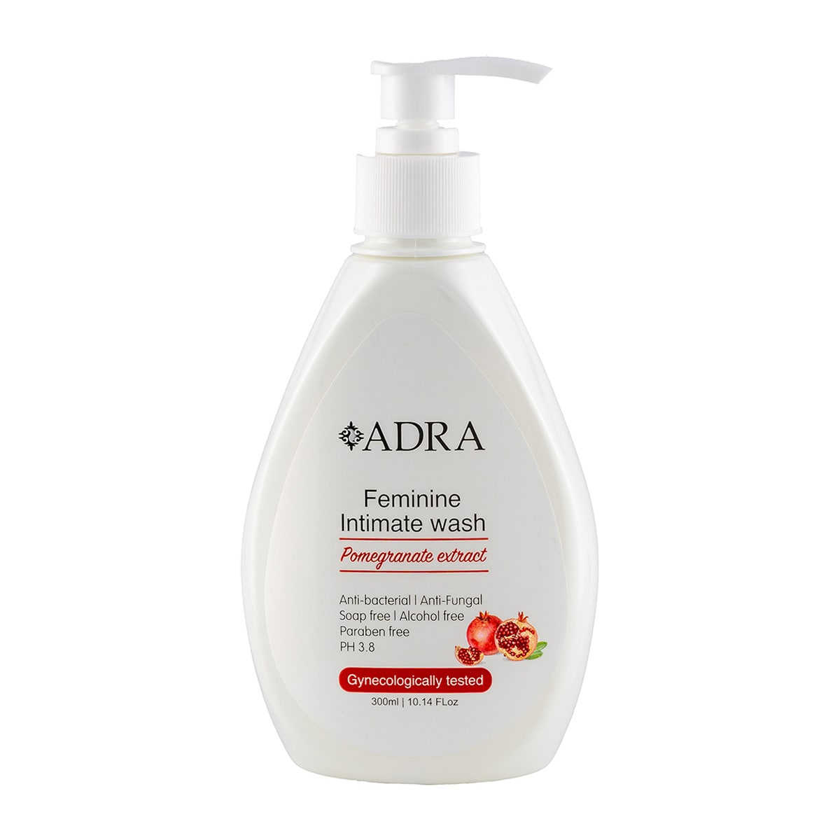 adra-pomegranate-feminine-intimate-wash-300ml ژل بانوان حاوی عصاره انار 300میل آدرا - Image 1