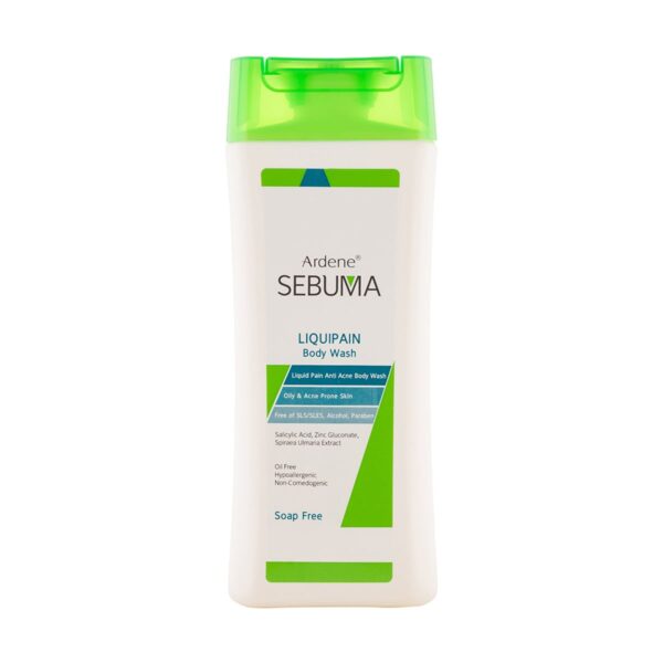 مایع شوینده غیر صابونی Liquipain سبوما مناسب پوست بدن چرب و دارای آکنه 250میل آردن