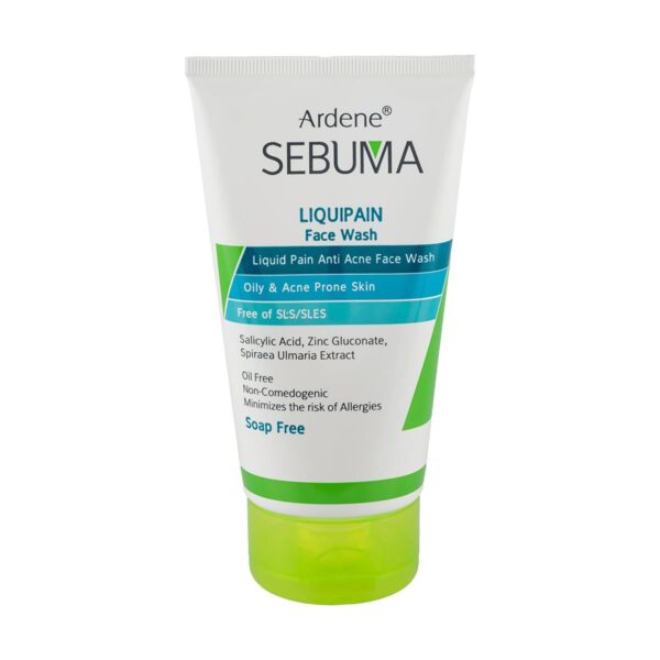 مایع شوینده غیرصابونی Liquipain سبوما مناسب پوست صورت چرب و دارای آکنه 150میل آردن