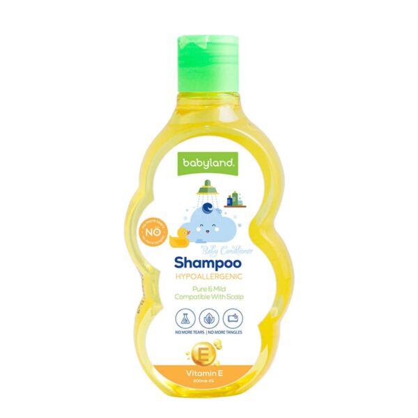 شامپو کودک ضد آلرژی و نرم کننده حاوی ویتامین E بی بی لند