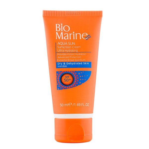 کرم ضد آفتاب رطوبت رسان بایومارین SPF50 مدل AQUA SUN مناسب پوست خشک و دهیدراته حجم 50 میل