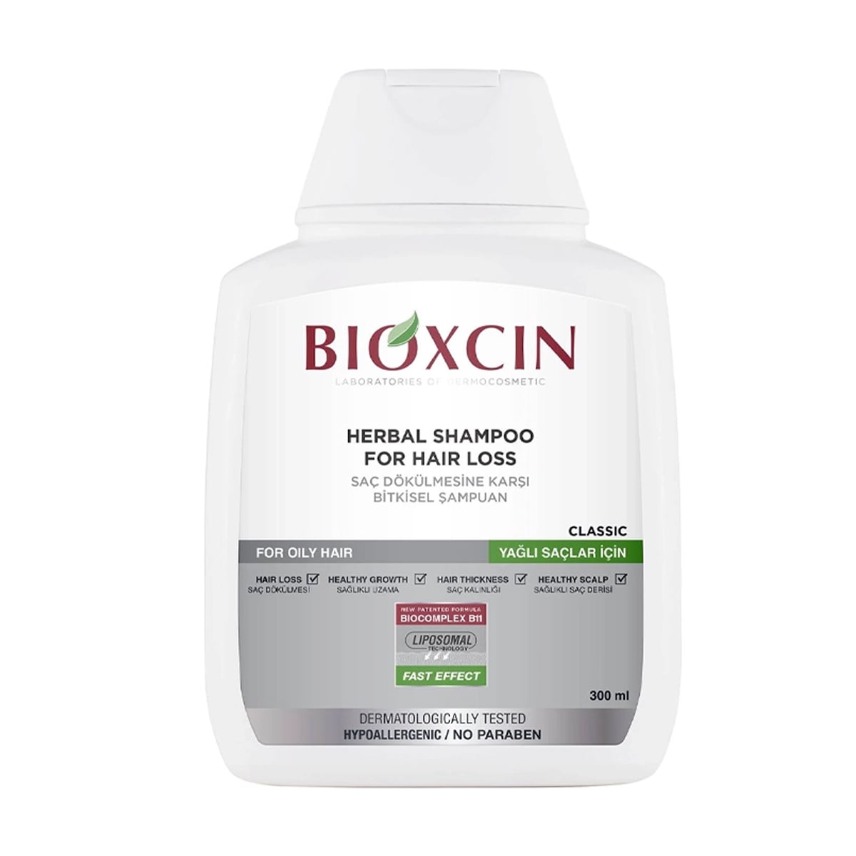biocxin-classic-hair-loss-shampoo-dry-normal-300ml شامپو بیوکسین مدل کلاسیک و گیاهی مناسب انواع مو - Image 1