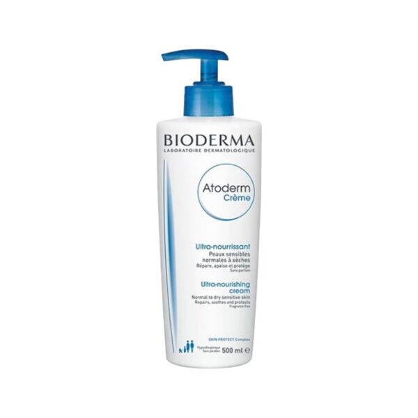 کرم مرطوب کننده پوست بایودرما مدل Atoderm مناسب پوست خشک و معمولی حجم 500 میل