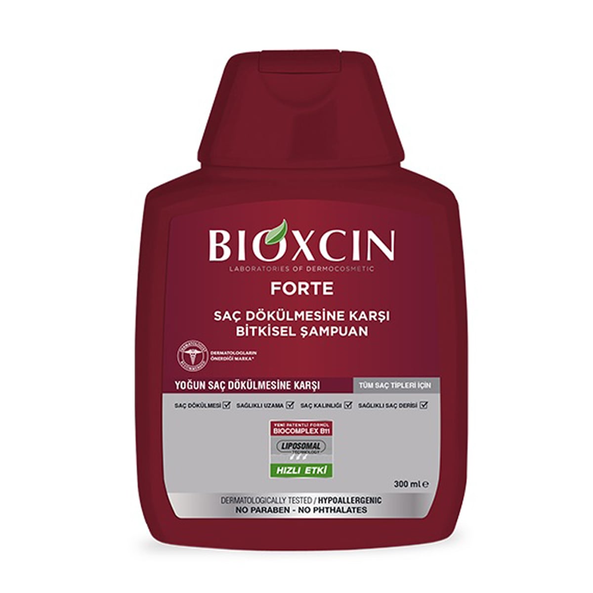 bioxcin-forte-anti-hair-loss-shampoo-all-hair-300ml شامپو ضد ریزش قوی بیوکسین قرمز مدل فورت مخصوص انواع مو - Image 1
