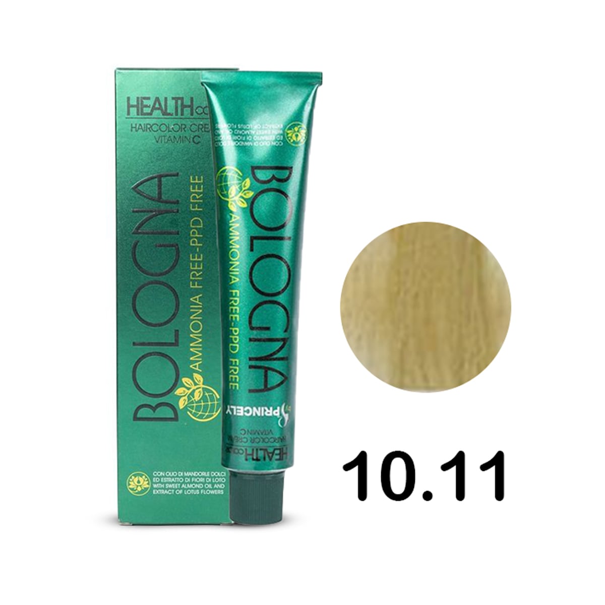 bologna-ammonia-free-hair-color-10-11-olive-blonde رنگ مو بدون آمونیاک بلونیا سری زیتونی رنگ بلوند زیتونی پلاتینه شماره 10.11 Bologna - Image 1