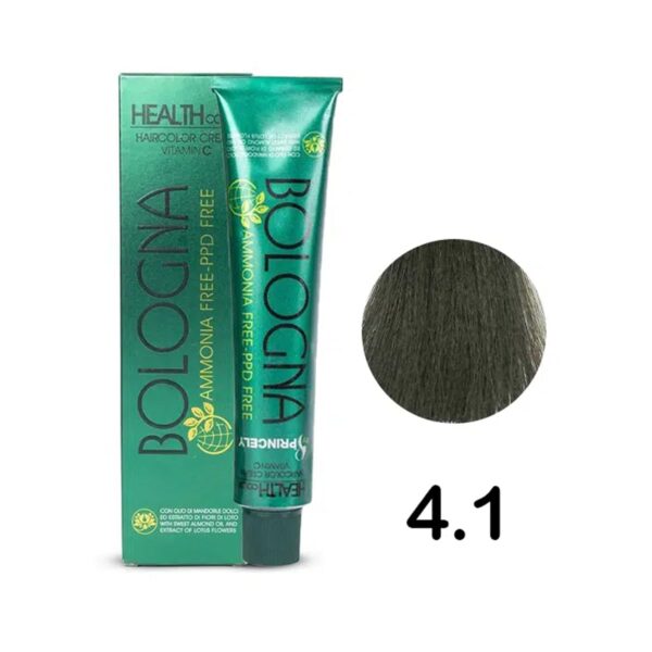 رنگ مو بدون آمونیاک بلونیا سری خاکستری رنگ قهوه ای خاکستری  شماره 4.1 Bologna