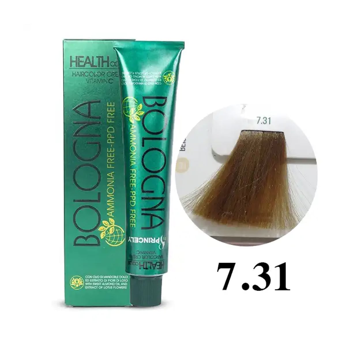 bologna-ammonia-free-hair-color-7-31-beige رنگ مو بدون آمونیاک بلونیا سری بژ شماره 7.31 Bologna - Image 1