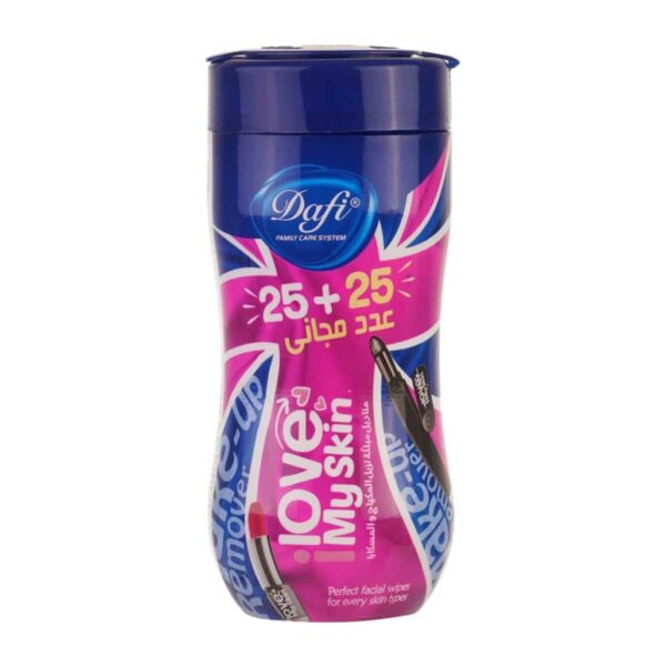 دستمال مرطوب پاک کننده آرایش 50 برگی دافی