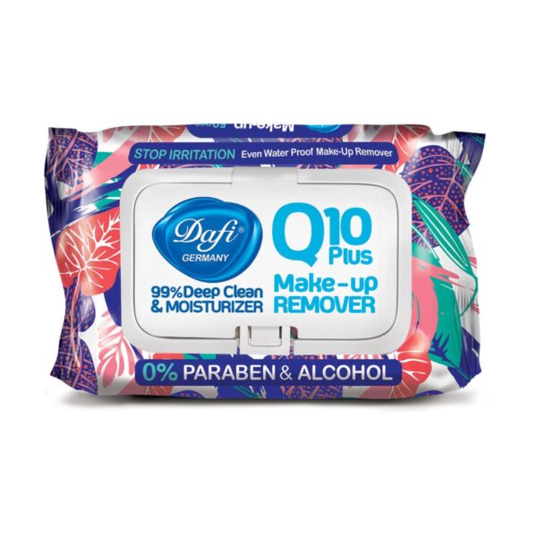 دستمال مرطوب پاک کننده آرایش ضدجوش کیوتن 50 برگی طرح گل درب دار دافی