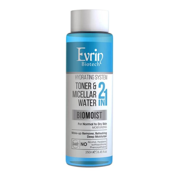 محلول پاک کننده و مرطوب کننده پوست BIOMOIST مناسب پوست های معمولی تا خشک میسلار و تونر اورین 250میل