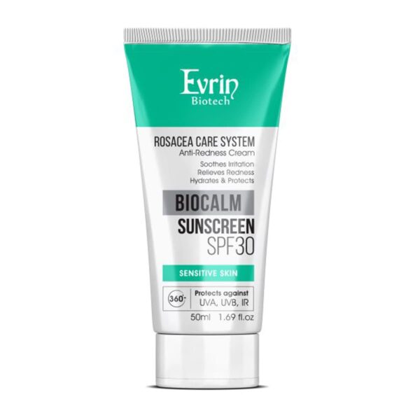 کرم ضدآفتاب BIOCALM بی رنگ SPF30 مناسب پوست های حساس اورین 50میل