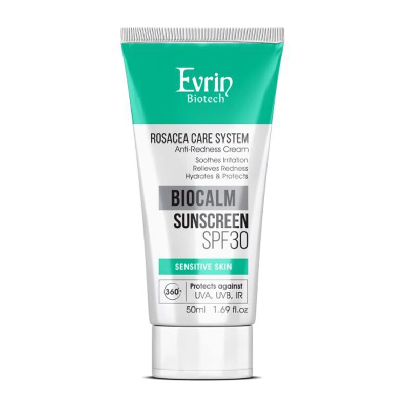 evrin biocalm anti redness sunscreen spf30 50ml