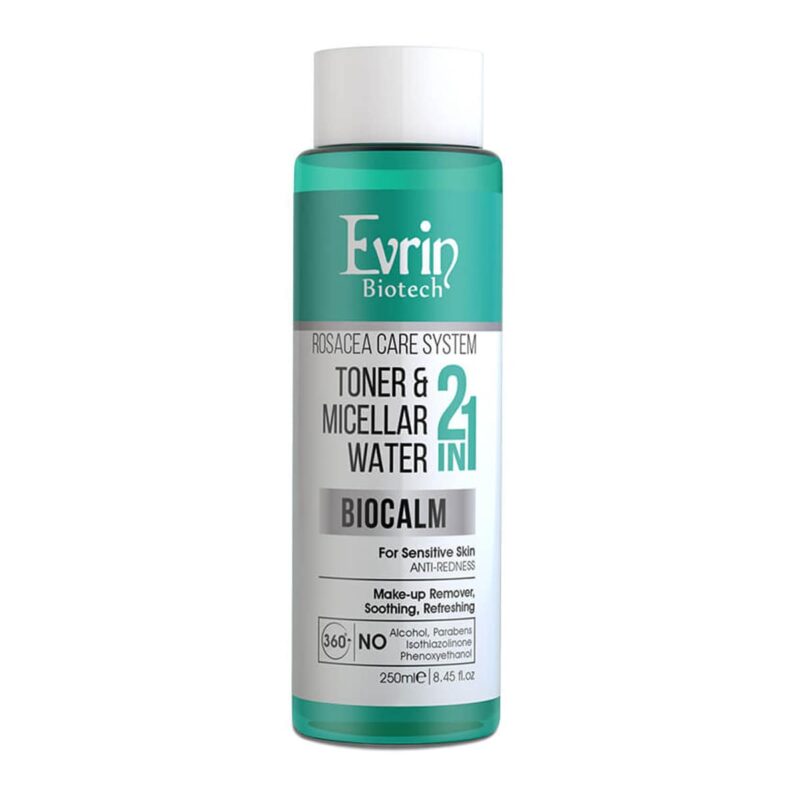 evrin biocalm sensitive skin cleanser toner micellar 250ml