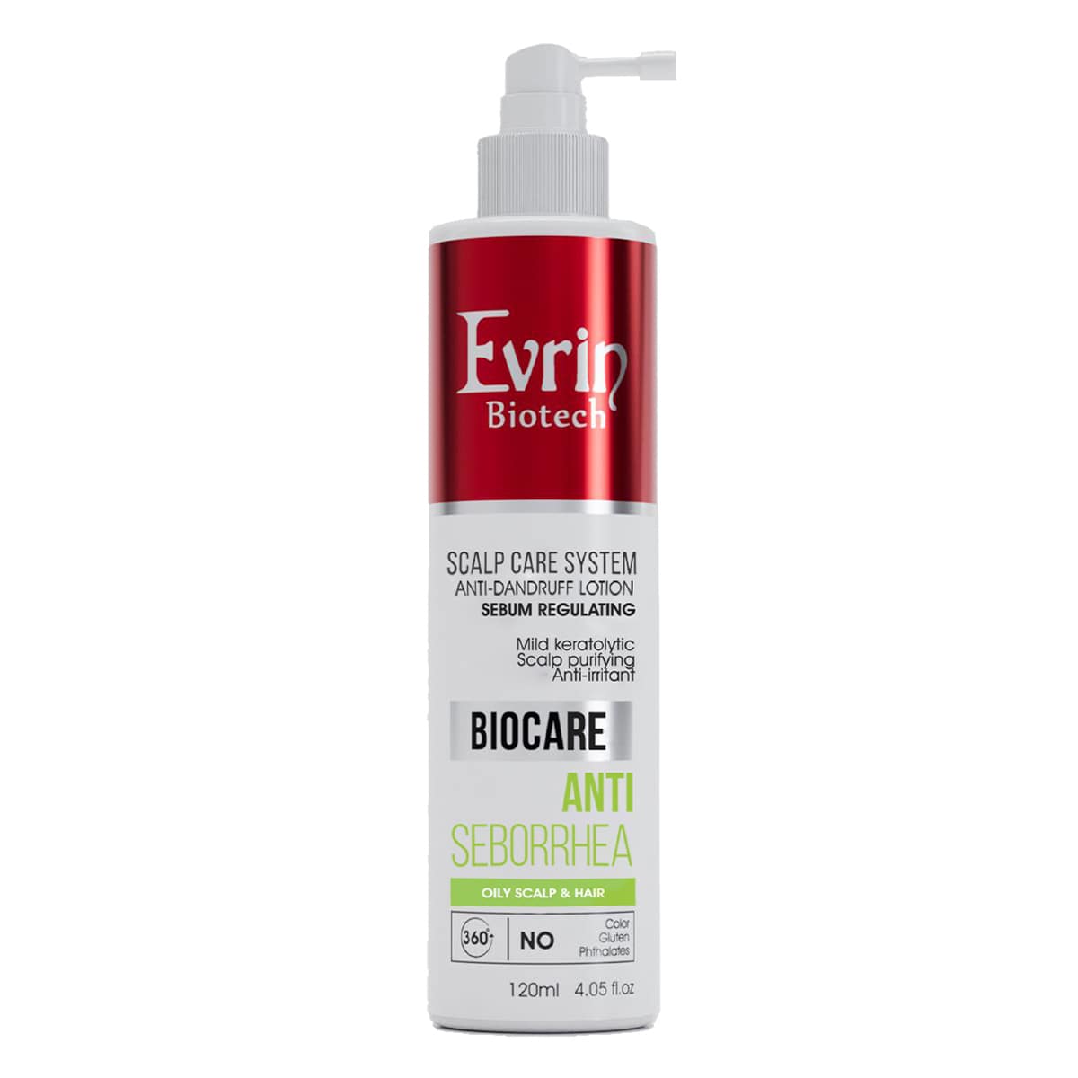 evrin-biocare-anti-seborrhea-oily-scalp-hair-120ml لوسیون مو مناسب مو و کف سر چرب اورین 120 میل - Image 1
