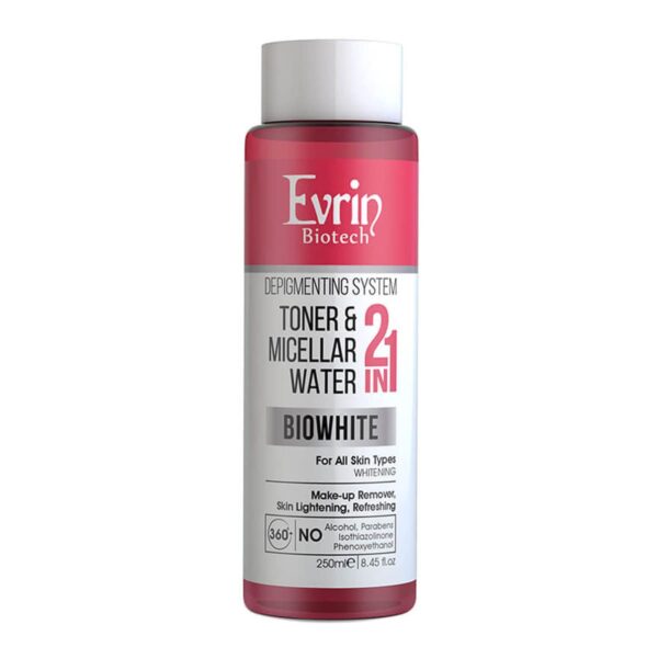 محلول پاک کننده و روشن کننده پوست BIOWHITE مناسب انواع پوست میسلار و تونر اورین 250میل
