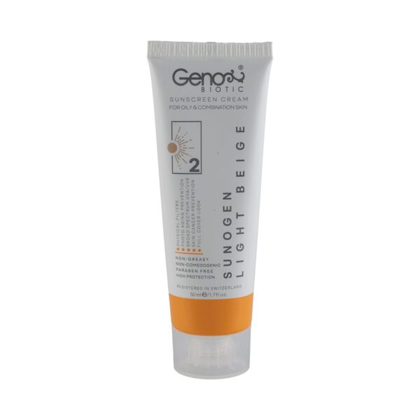 ضد آفتاب بژ روشن 2 پوست چرب SPF50 ژنو