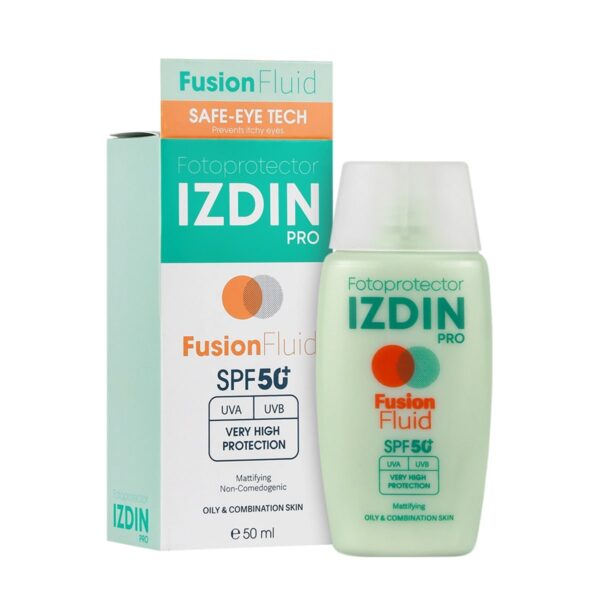 ضد آفتاب فیوژن فلوئید SPF50 بی رنگ ایزدین