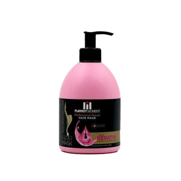 ماسک مو ترمیم کننده موهای آسیب دیده پلی هات مومنت ( با آبکشی) حجم 500mL