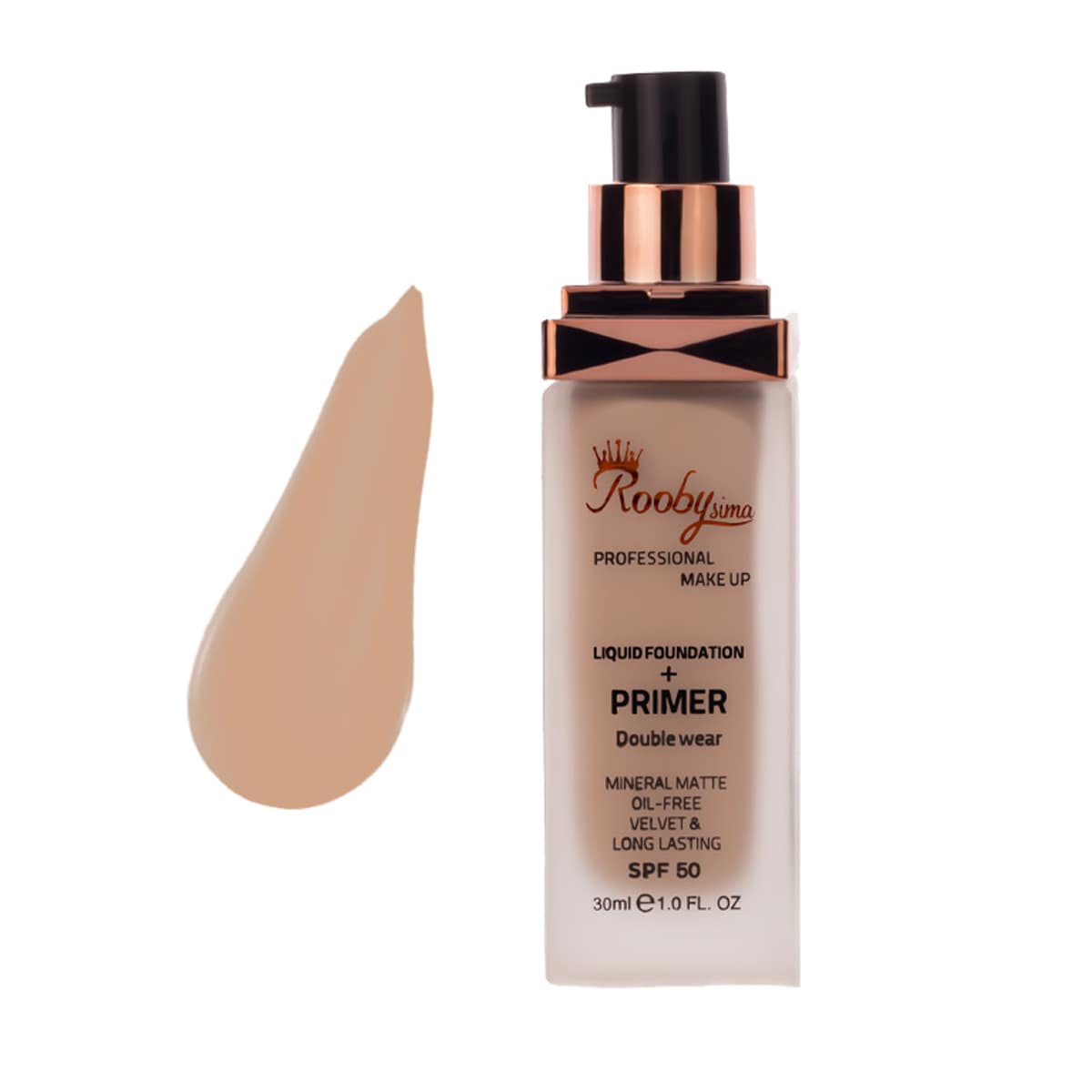 roobysima-glass-tube-powder-f32 کرم پودر شیشه ای پمپی روبی سیما شماره F32 - Image 1