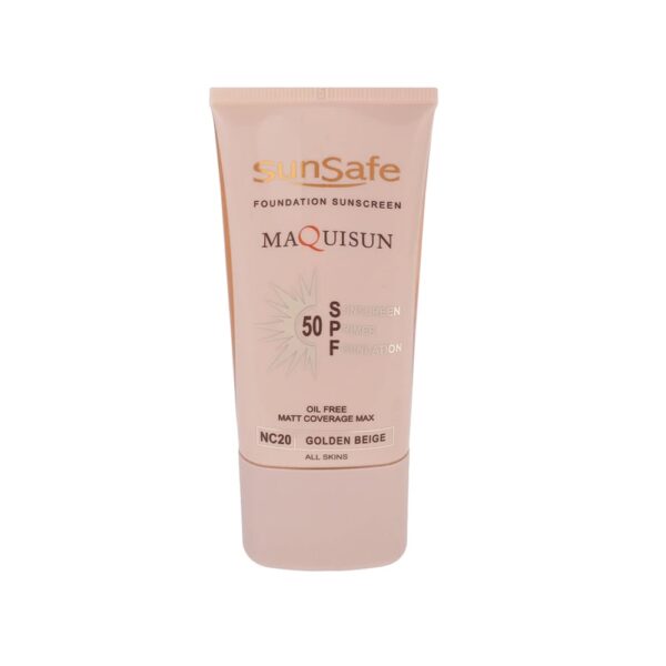 ضد آفتاب کرم پودری بژ طلایی مکی سان SPF50 سان سیف