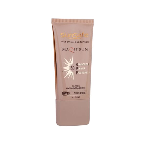 ضد آفتاب کرم پودری بژ ابریشمی مکی سان SPF50 سان سیف