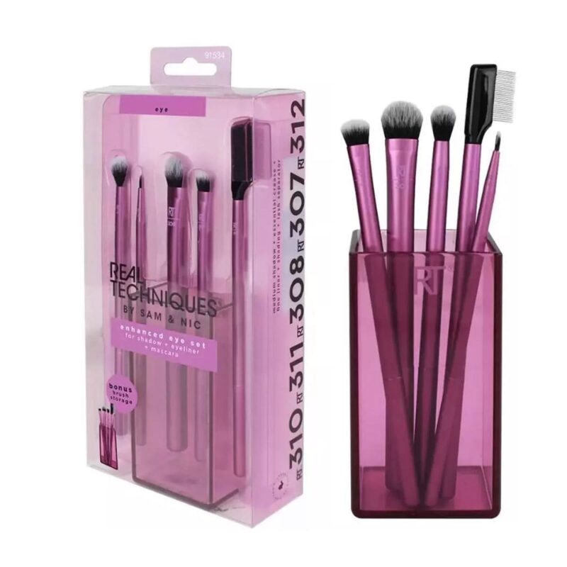 real techniques 5 piece enhanced eye brush set 91534